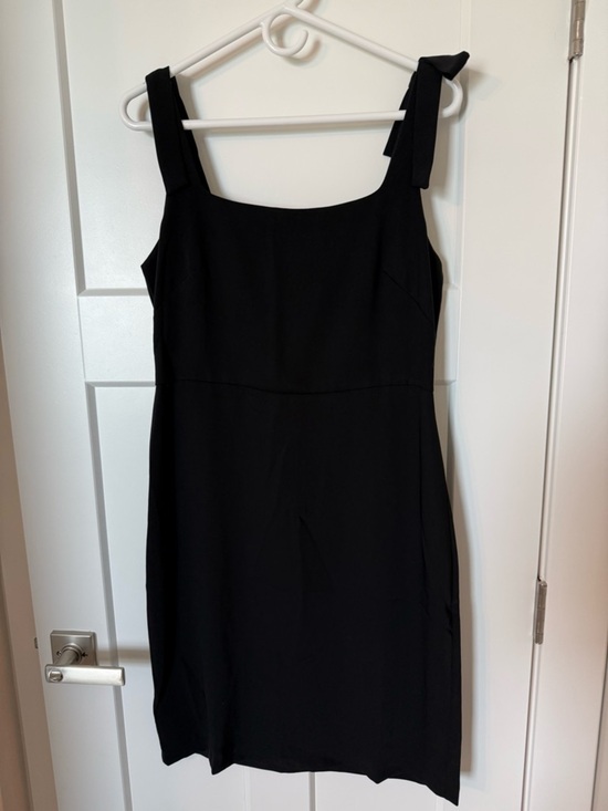 Ann Taylor Dresses & Skirts - Ann Taylor Black Square Neckline, Bows on Shoulder Mini Dress